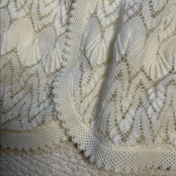 Cardigan Sweater Vintage Crochet Vienna Lace Open Sheer Mesh Top B1 - Picture 12 of 16